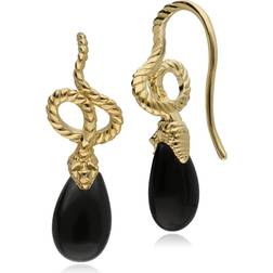 Gemondo ECFEWâ¢ 'The Ruler' Onyx Winding Snake Drop Earrings